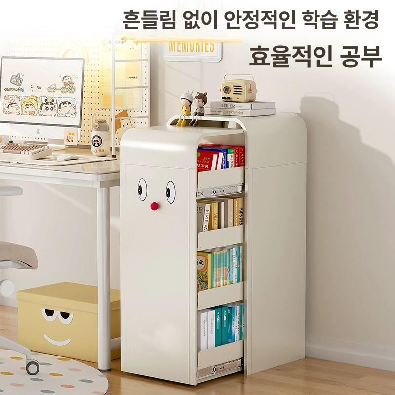 플랩 도어 장식장 3단 진열장 철제 갈색 긴 소형 32cm - 상세 이미지 3