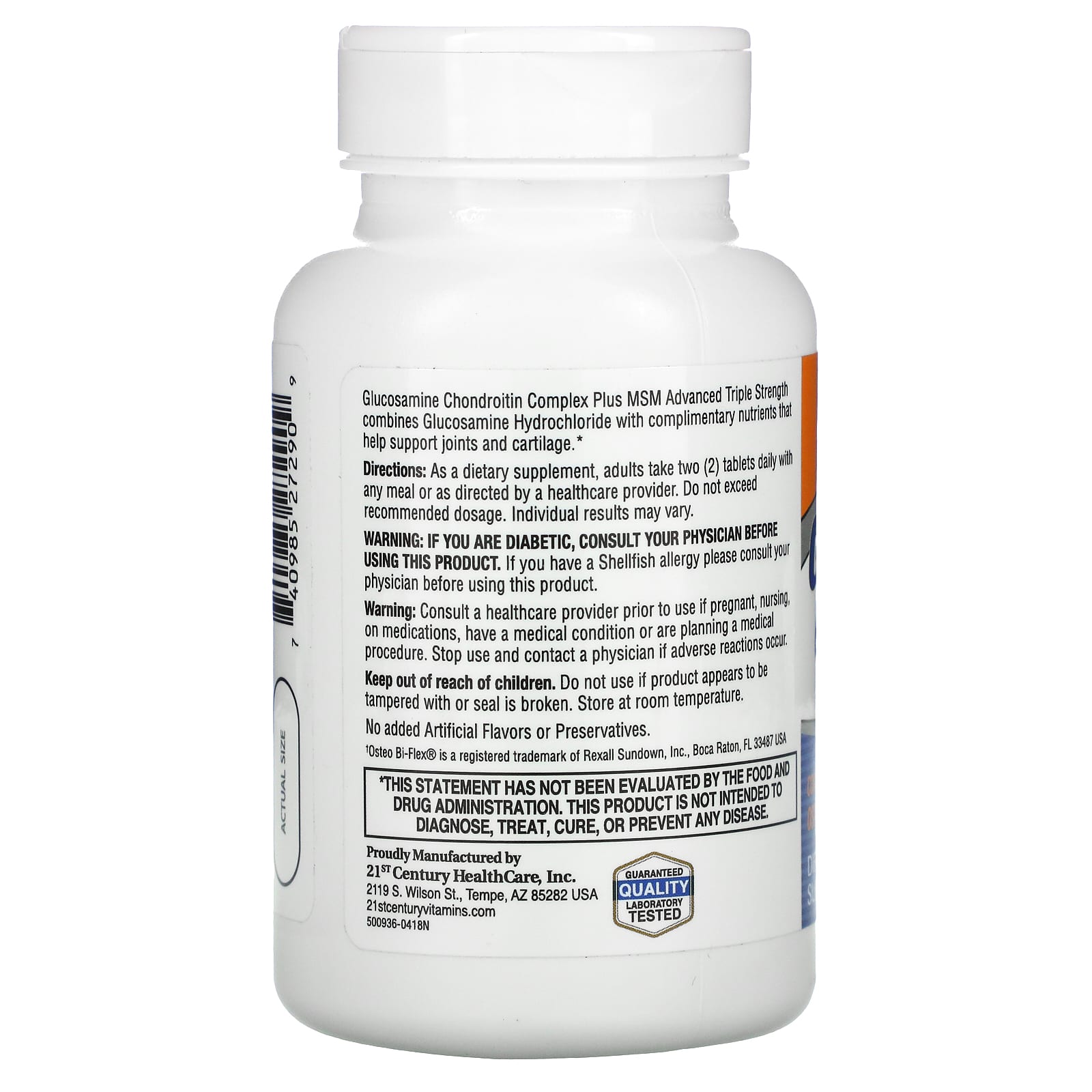 21센추리 글루코사민 콘드로이친 콤플렉스 MSM 1500mg 80정, 2개 - 상세 이미지 3