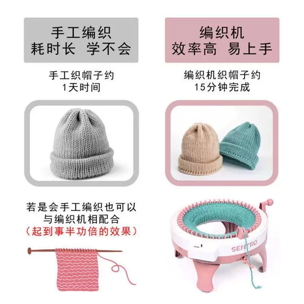 48코 니팅머신 니팅룸 목도리 뜨기 화이트 선물 뜨개질 래빗 DIY A. 22 바늘 편직기 - 상세 이미지 3