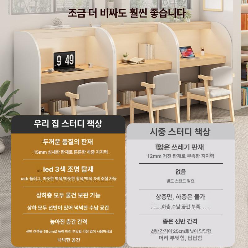 스카책상 북카페 공부방 도서관 독서실 x 칸막이 자습실 짧은 1인용 85 x 60x120cm A - 상세 이미지 2
