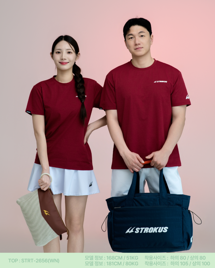 스트로커스 STRT-2656 코튼라이크 반팔 티셔츠 배드민턴 피클볼 스포츠웨어 - 상품 이미지