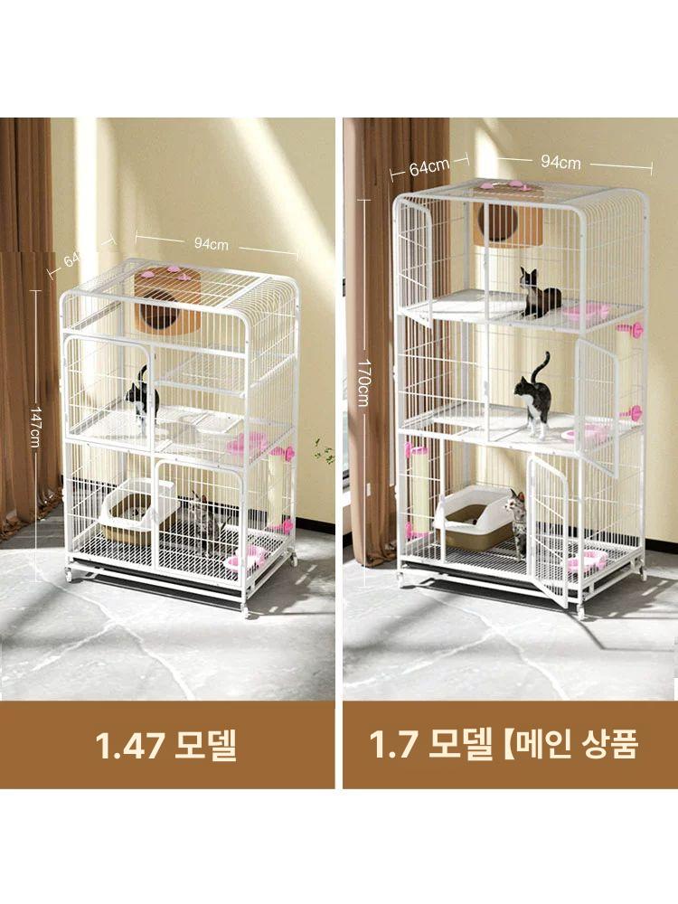 슈가글라이더 케이지 빌라 철제 대형 복층 화이트 하우스 양면문 1.37 화이트 78 x 52x137 패키지 4 핑크 원형 둥지 + 핑크 3 - 상세 이미지 3