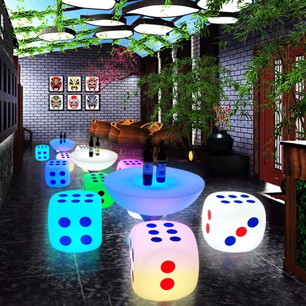 LED 테이블 파티룸 클럽 술집 호프집 파티룸 루프탑 43x43x43cm 의자 1개 이미지 6