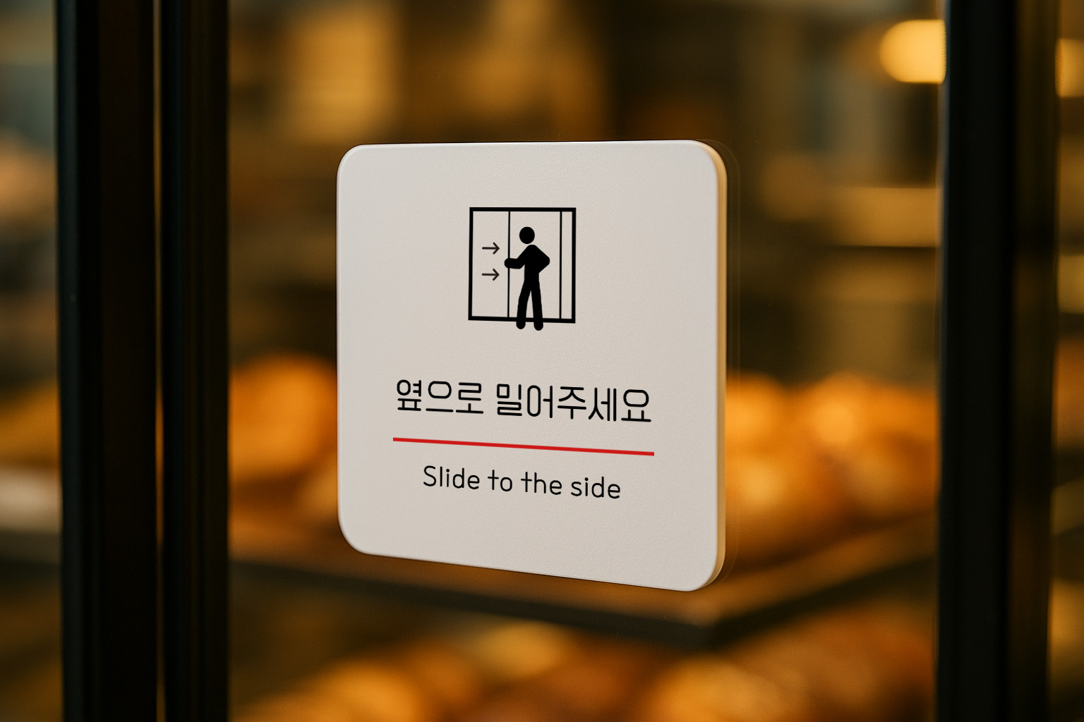 옆으로 밀어주세요 안내판 슬라이딩 도어사인 305 100x100 - 상세 이미지 3
