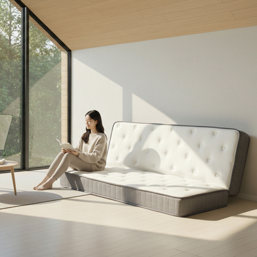 서광퍼니처 나스 2단 접이식 바닥 1인 침대 싱글 매트리스 SS