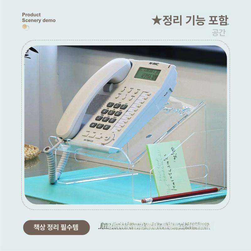 받침대 스탠드 상단 거치대 책상 선반 사무실 전화거치대 투명 두께 4mm - 상세 이미지 3
