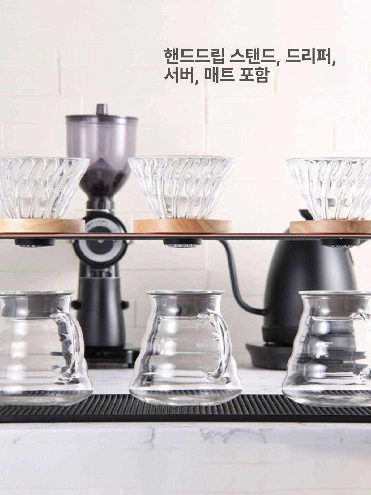 핸드드립 거치대 드립스테이션 드리퍼 스탠드 블랙 홀더 세트 L - 상세 이미지 3
