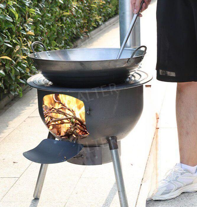 가마솥화덕 화로 구이 훈제 캠핑 농촌 바베큐 73cm 통합 스탬핑 스토브 - 상세 이미지 2