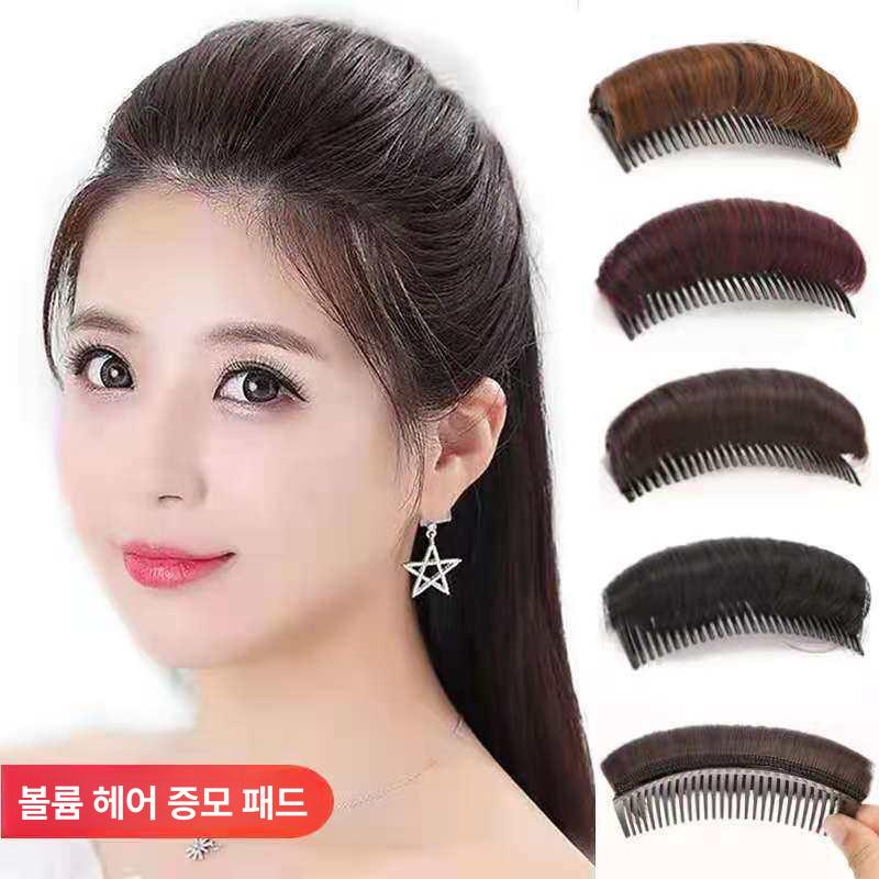 정수리 속가발 헤어뽕 미니 올림머리 연출 앞머리 보정 다크브라운10cm - 상세 이미지 2