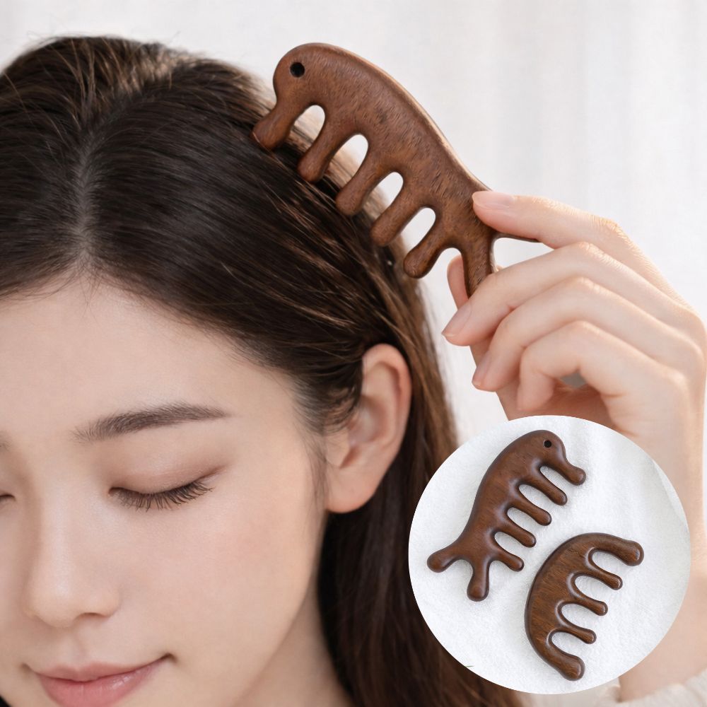 1+1 나무괄사마사지기 바디괄사 원목두피 승모근 - 상품 이미지