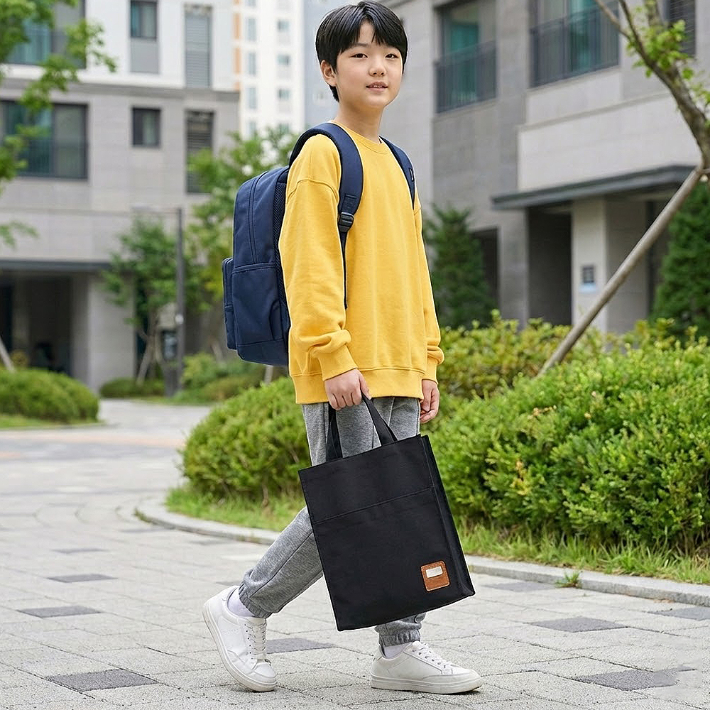 키즈 학생 초등 중 남아 여아 주니어 아동 신발 주머니 학원 학교 보조 실내화 가방 - 상세 이미지 4