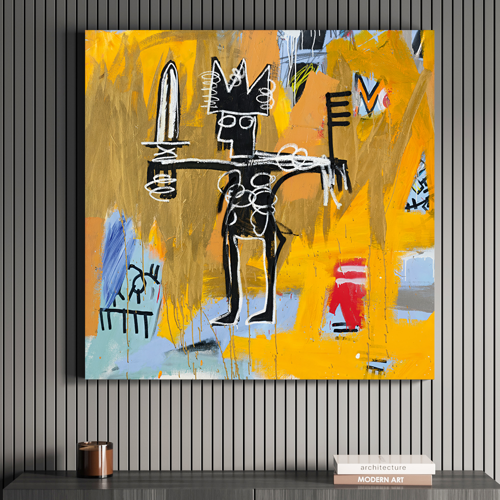 장 미셸 바스키아 인테리어 그림 액자 포스터 명화 1 Julius Caesar on Gold - 상품 이미지