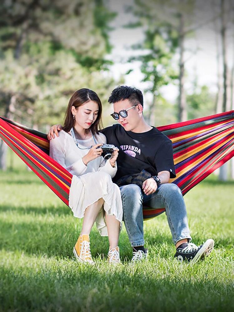 행잉 의자 실내 그네 스윙체어 흔들그네 발코니 인테리어 싱글 두꺼운 무지개 - 상세 이미지 3