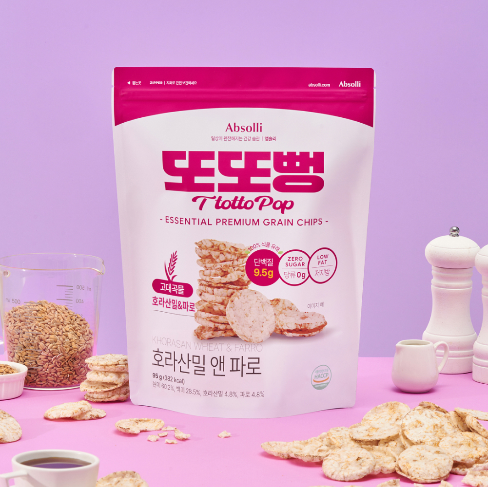 또또뻥 고대곡물 호라산밀 앤 파로 95g x 3봉 현미 뻥튀기 무설탕 건강간식 이미지 2