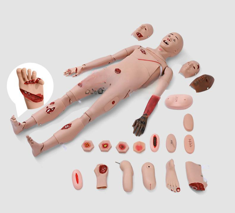 간호 전신 마네킹 실리콘 심폐소생술 실습용 모델 훈련 고급 전기능 부상 케어 인형 - 상품 이미지
