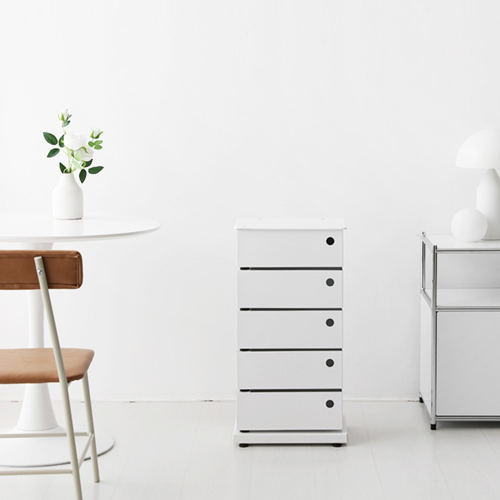 ROTY 회전서랍장 38x26x73, 5단, 블랙 6484.0581