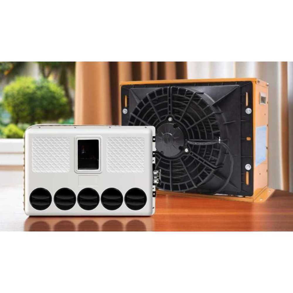 화물차 에어컨 캠핑카 굴착기 냉방 중장비 굴삭기 RV 24V 박스형 블랙 / 풀세트 구성 - 상품 이미지