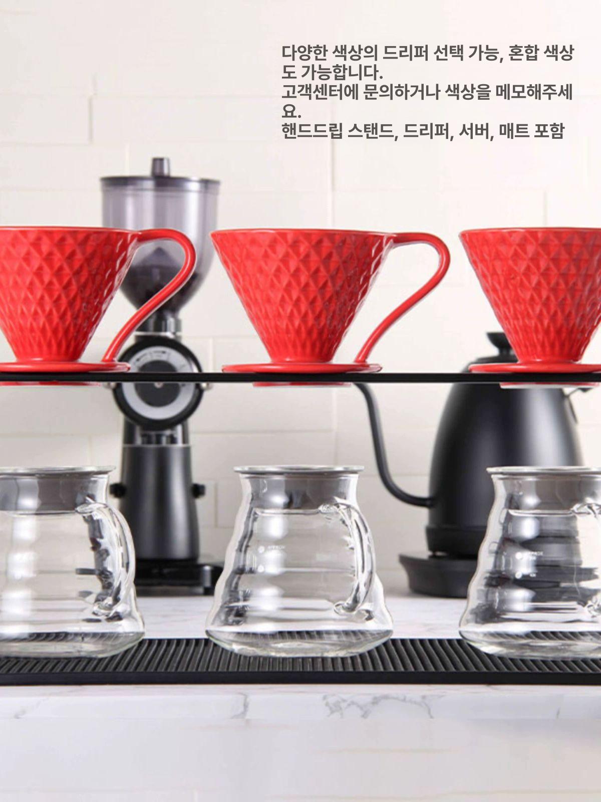 핸드드립 거치대 드립스테이션 드리퍼 스탠드 블랙 홀더 세트 L - 상세 이미지 2