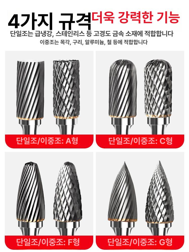 밀링 비트 블레이드 연삭 생크 로타리 미니 로터리 초경 6 x 16 단일 홈 A형 - 상세 이미지 5
