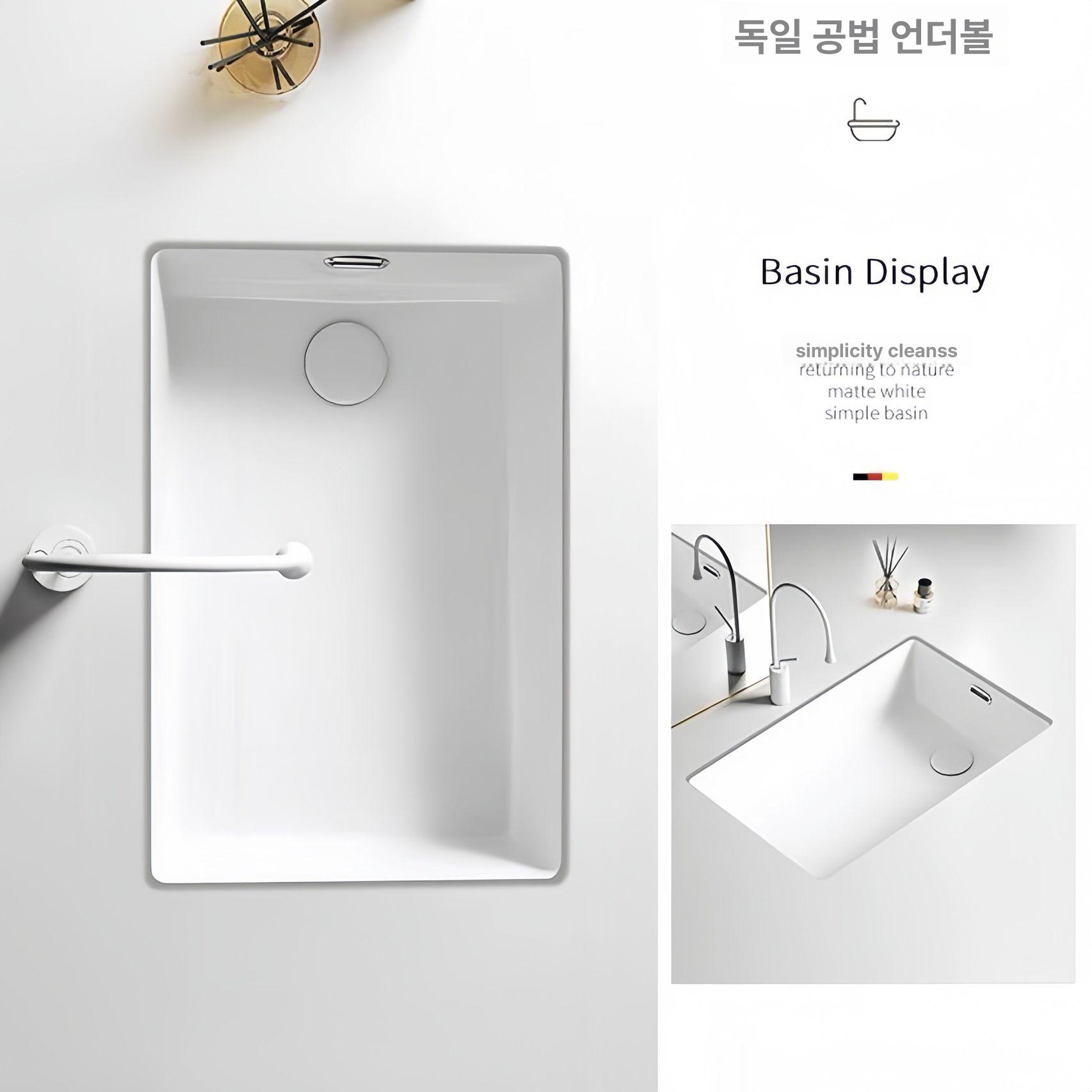 매립형 세면볼 가정용 간이 대리석 카운터용 건식 교체용 18인치 수도꼭지 포함 - 상세 이미지 5