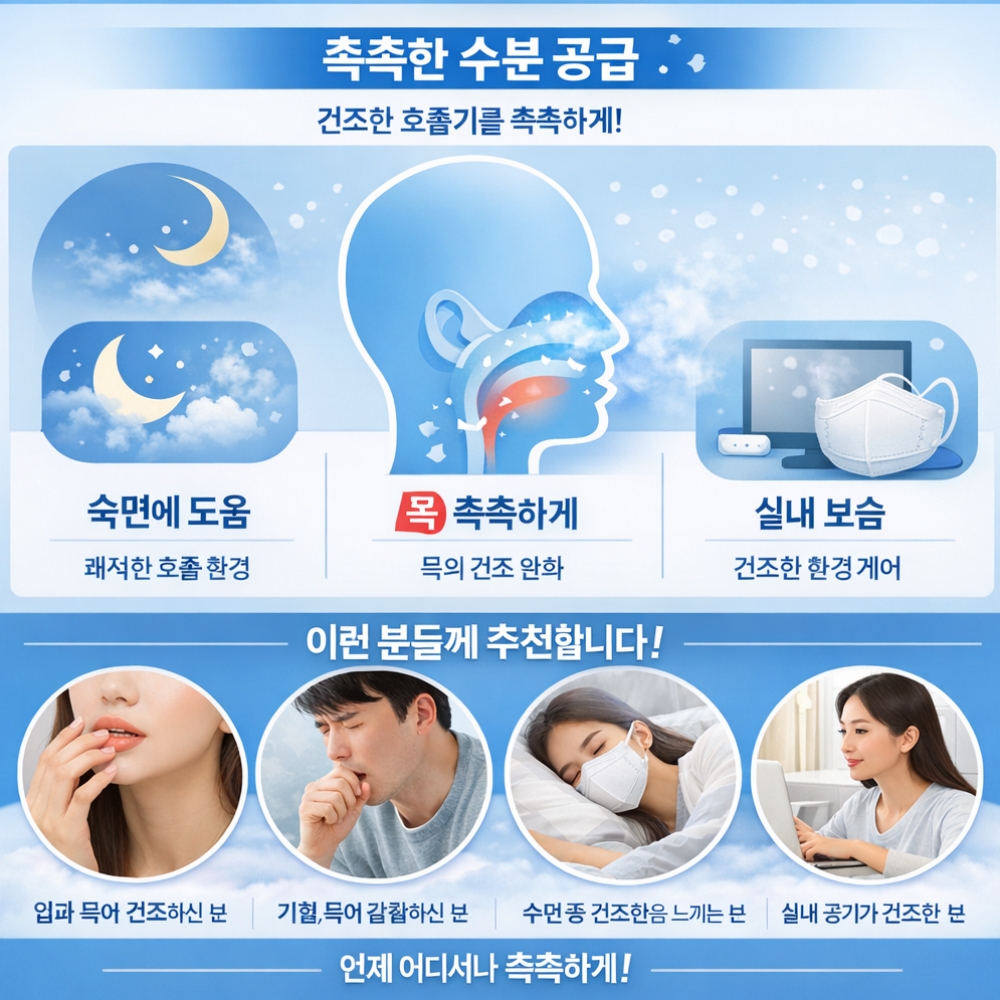 비행기 마스크 기내용 습윤 마스크 비염 국산 10매 이미지 6