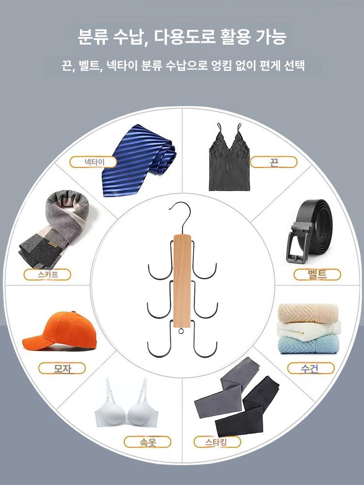 가방 걸이 접이식 다용도 회전후크 무타공 설치 옷장 대형 - 상세 이미지 4