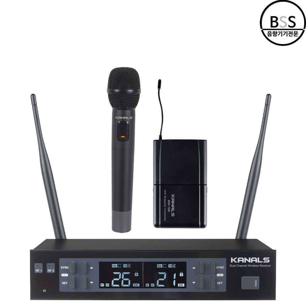 카날스 무선마이크 MW-620 2채널 교회 강의 공연 보컬 노래방 행사 학교 KANALS - 상세 이미지 2