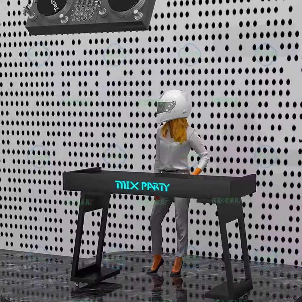 DJ 테이블 공연장 믹싱 파티 디제잉 컨트롤러 받침대 120x60x90cm A타입 블랙 - 상세 이미지 2