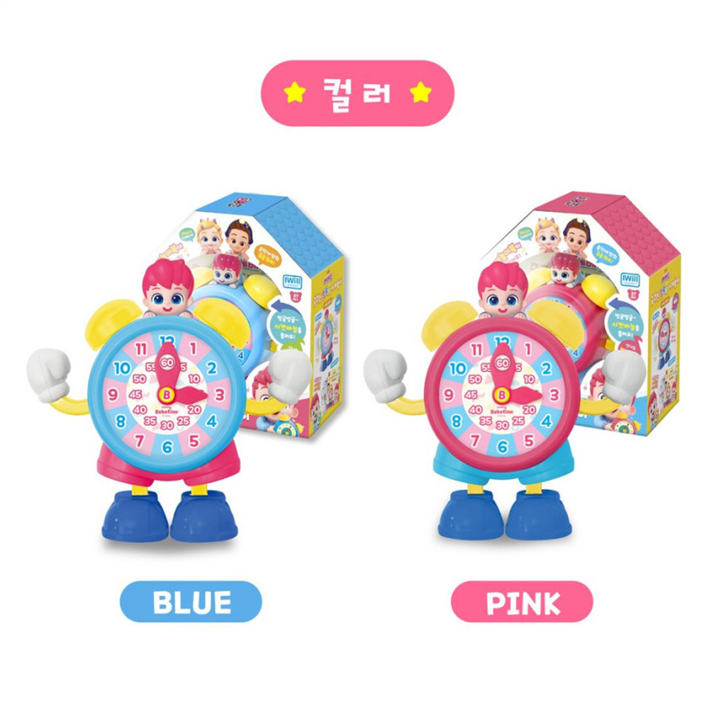 핑크퐁 베베핀 춤추는 멜로디 시계놀이 공부 아동 유아 키즈 조카 장난감 선물 스티커 세트 - 상세 이미지 4