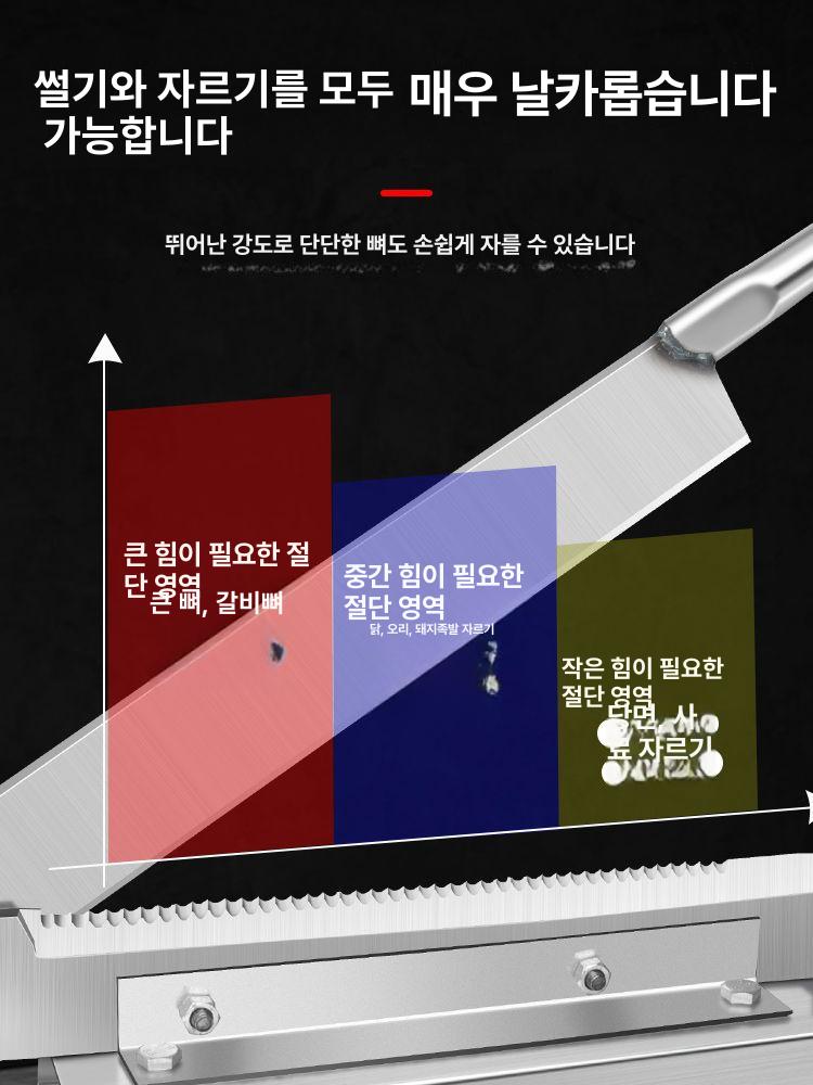 양날 손작두 스텐 가정용스테인리스 가정용 고기 절단 슬라이서 약재용 커터 작두 소형 대형 - 상세 이미지 5