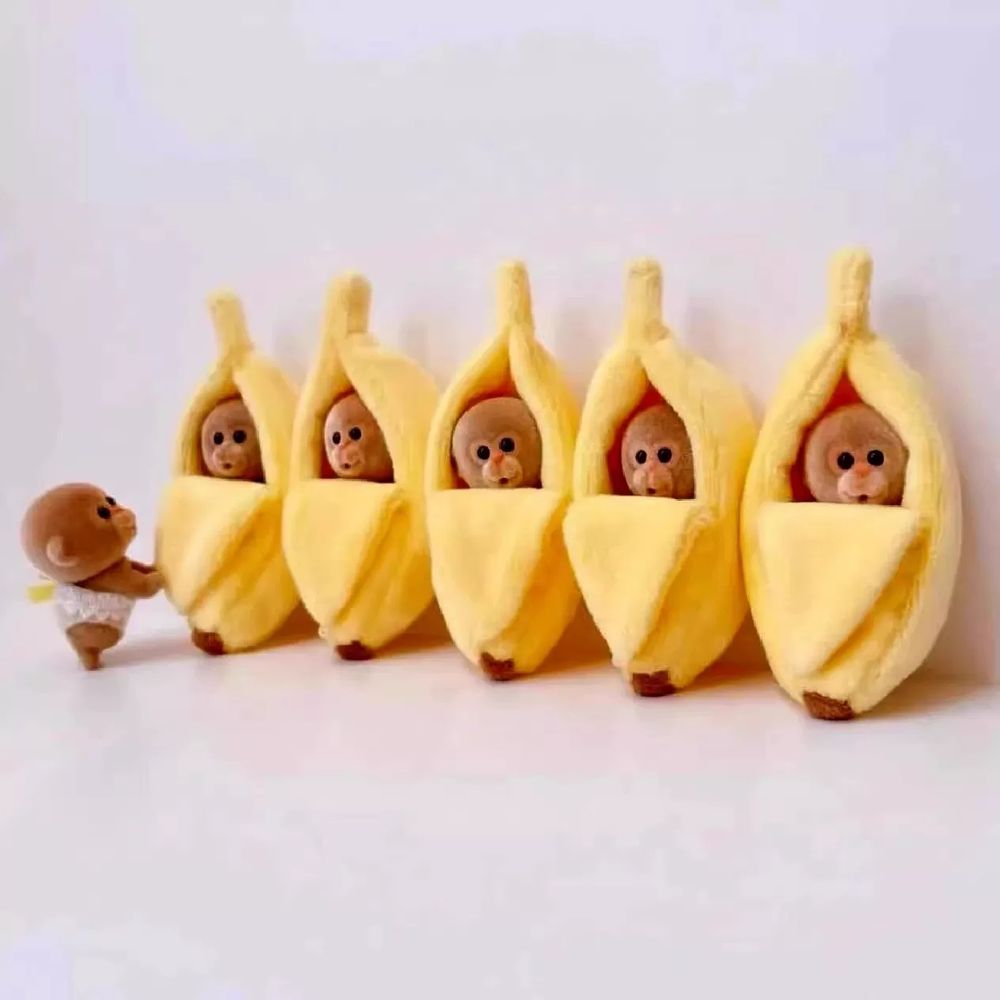 원숭이 바나나 귀여운 인형침낭 개 침대 원숭이 5cm 플 A. 바나나 침대 작은 원숭이 개 - 상세 이미지 4