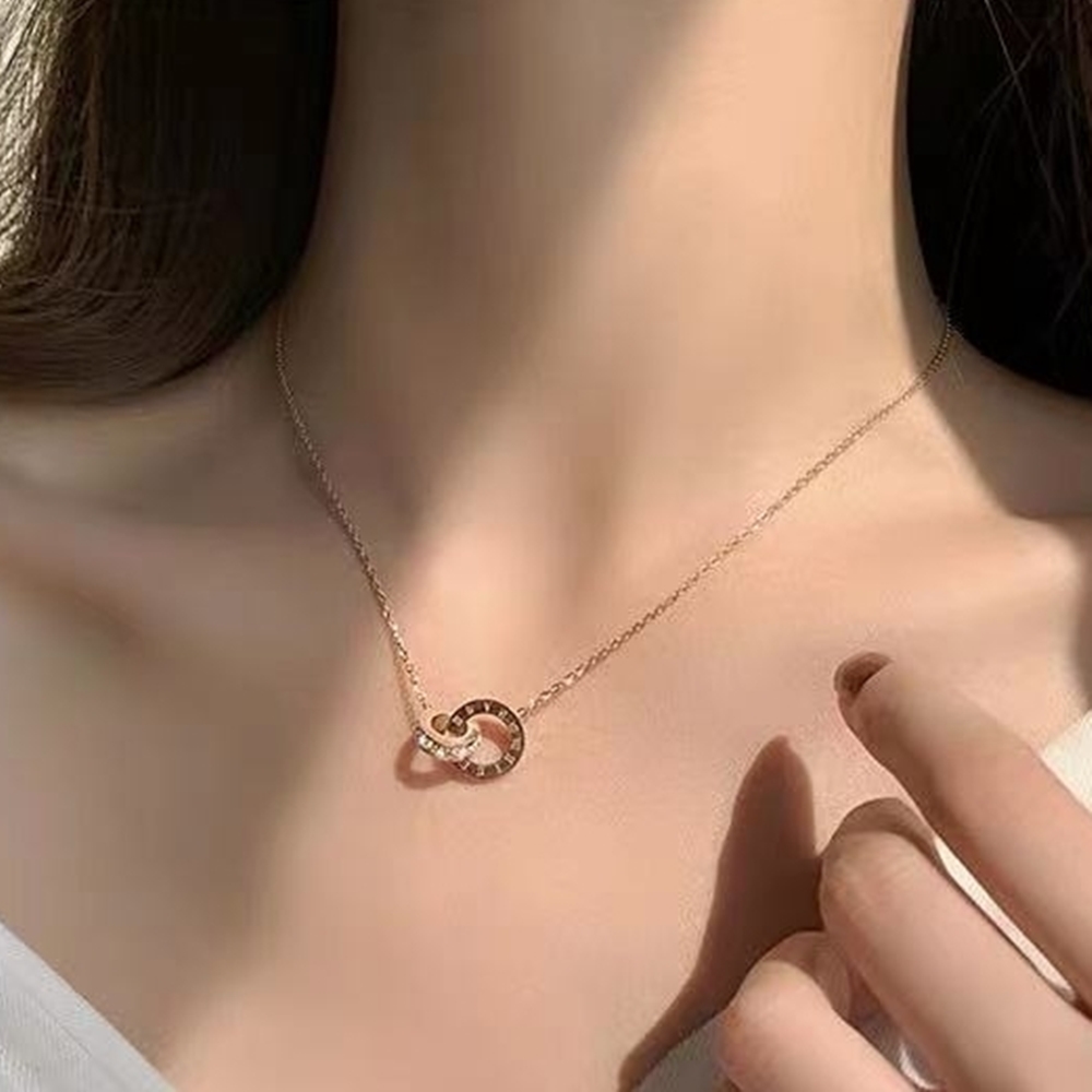패션 학생 로즈골드 여성 대학생 링크 목걸이 - 상품 이미지