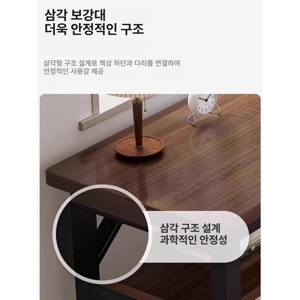 창가테이블 좁고 긴 탁자 사이드 틈새 슬림 이중층 헤어라인 블랙오크 120cm - 상세 이미지 5