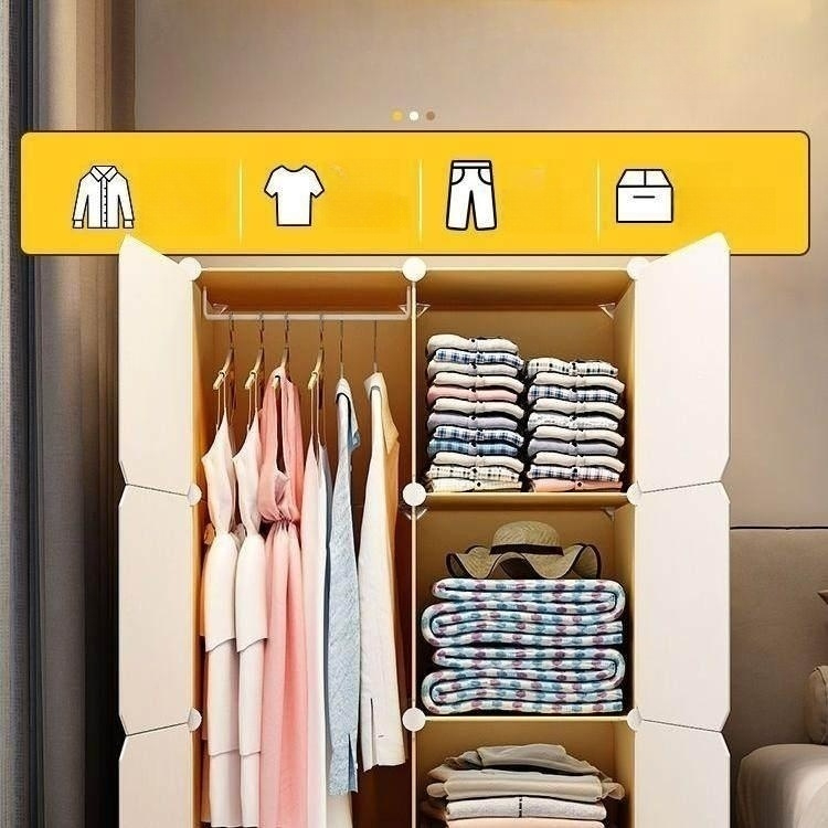 블루바구니 비키니옷장 패브릭 diy 원룸 수납 커튼형 단일 칸 전체 칸 1개 - 상세 이미지 3