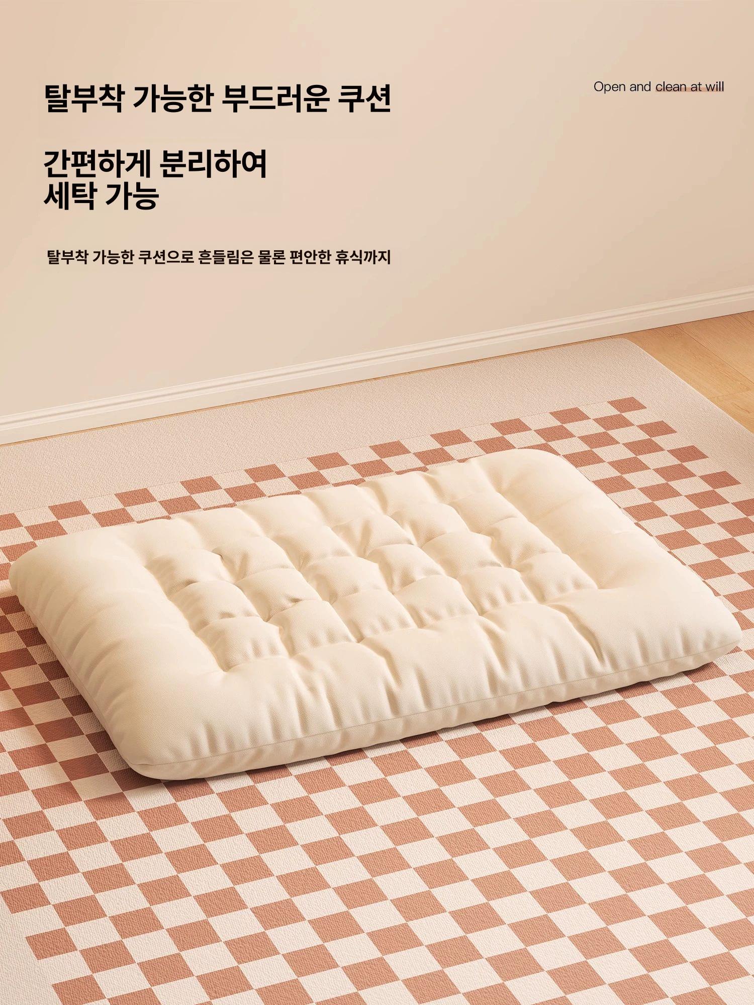 의자 흔들 체어 편안한 쇼파 쿠션 무중력 더블 더블 좌석 크림화이트 - 상세 이미지 5