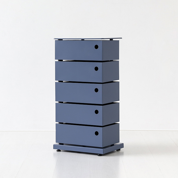 ROTY 회전서랍장 38x26x73, 5단, 다크블루 4910.6310