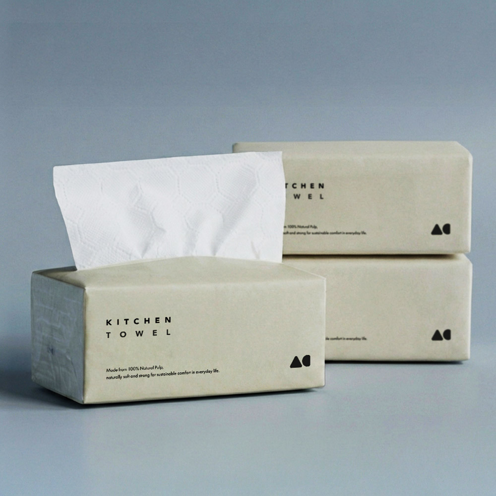 올챌린지 뽑아쓰는 3겹 키친타올 그레이 100매 9개입 천연펄프 주방 업소용 타월 제품 이미지