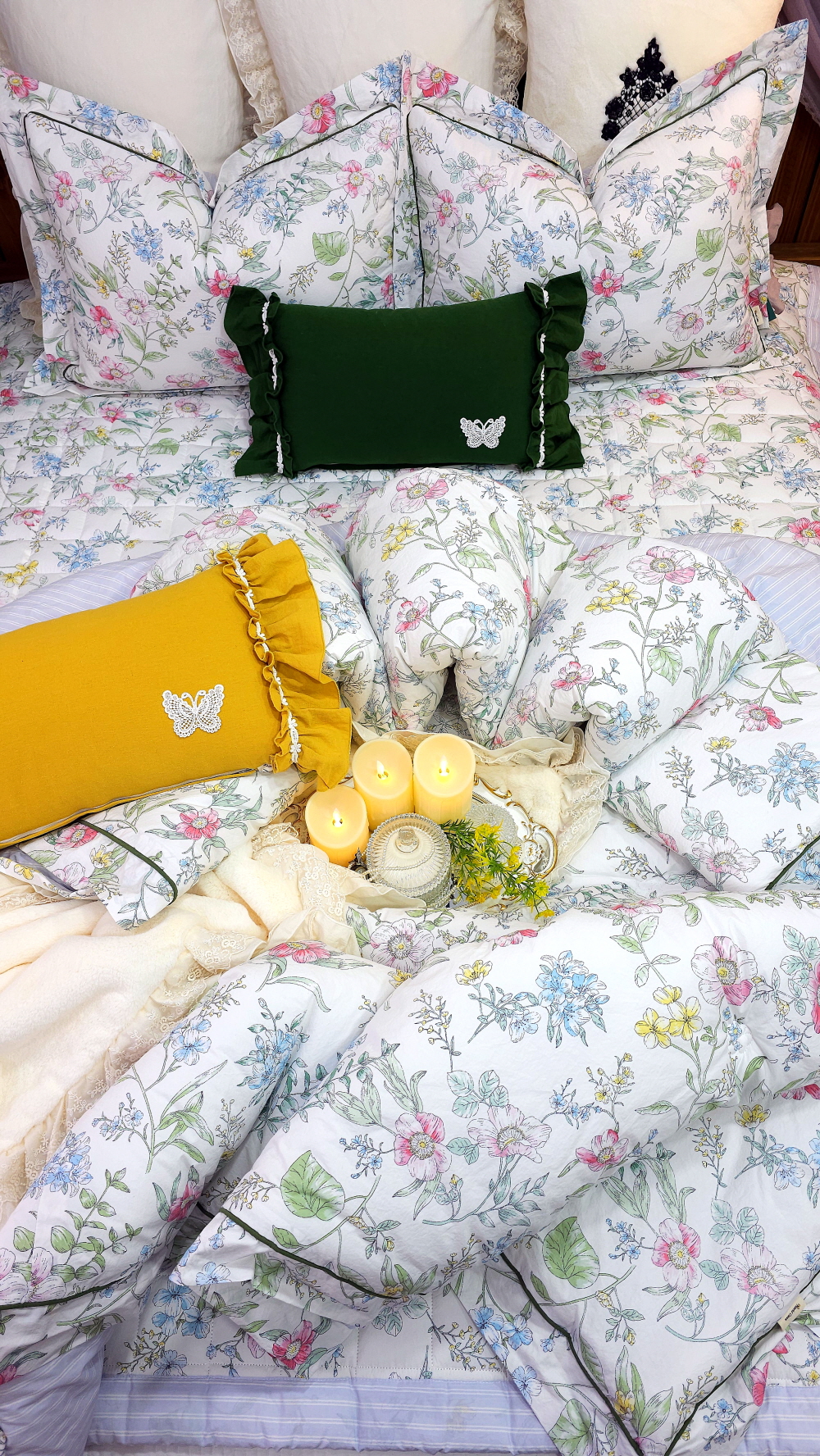 플라워침구세트 신혼이불 호텔 라지킹이불 세트 사계절 침구류