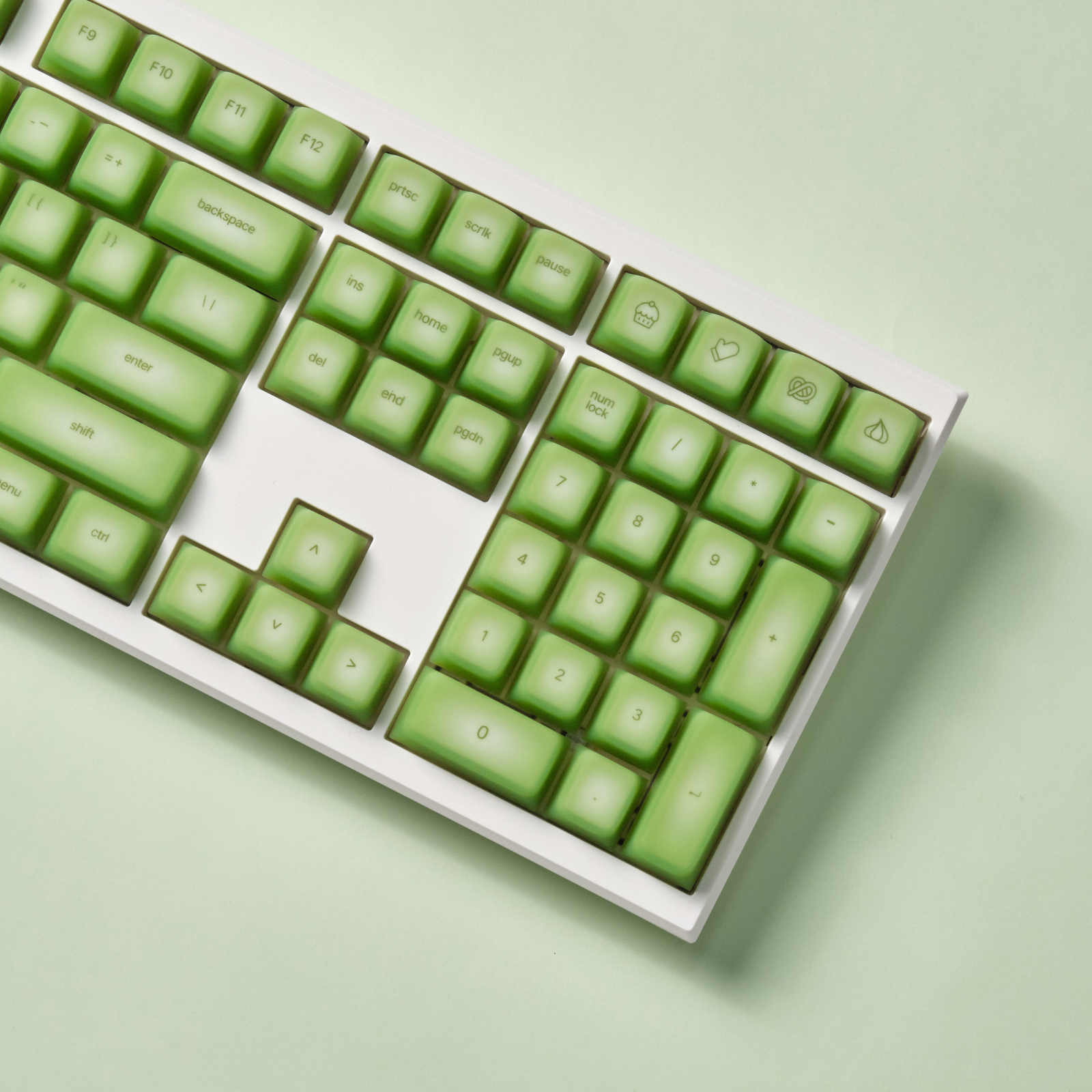 페블온 멜로지 실리콘 한글 키캡 말차그린 제품 이미지