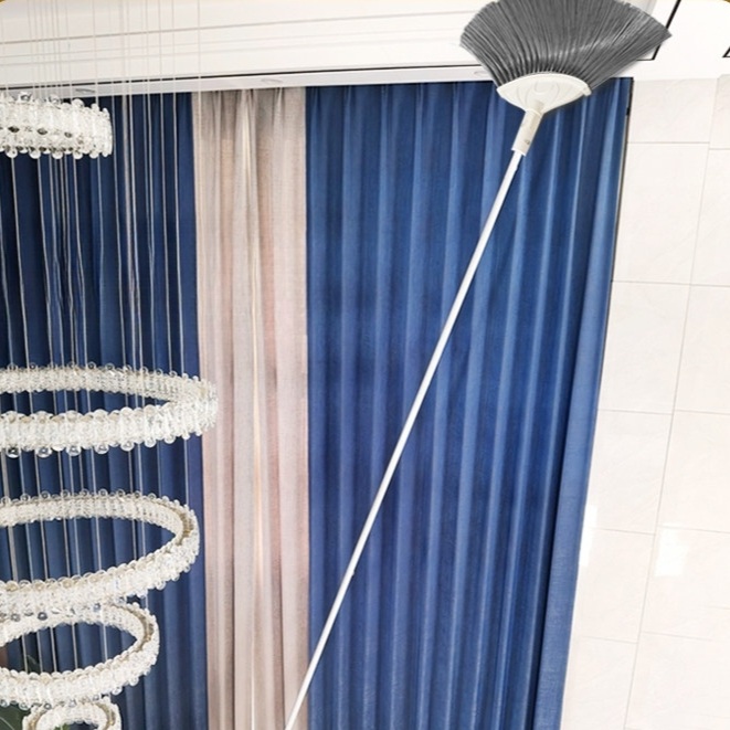 천장 거미줄 청소 긴 막대 빗자루 접이식 알루미늄봉 미세모 삼각형 브러쉬 - 상세 이미지 3