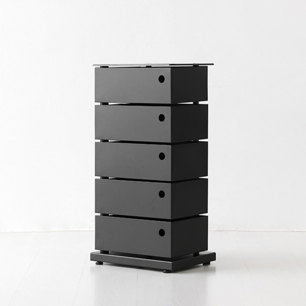 ROTY 회전서랍장 38x26x73, 5단, 블랙 6484.0581