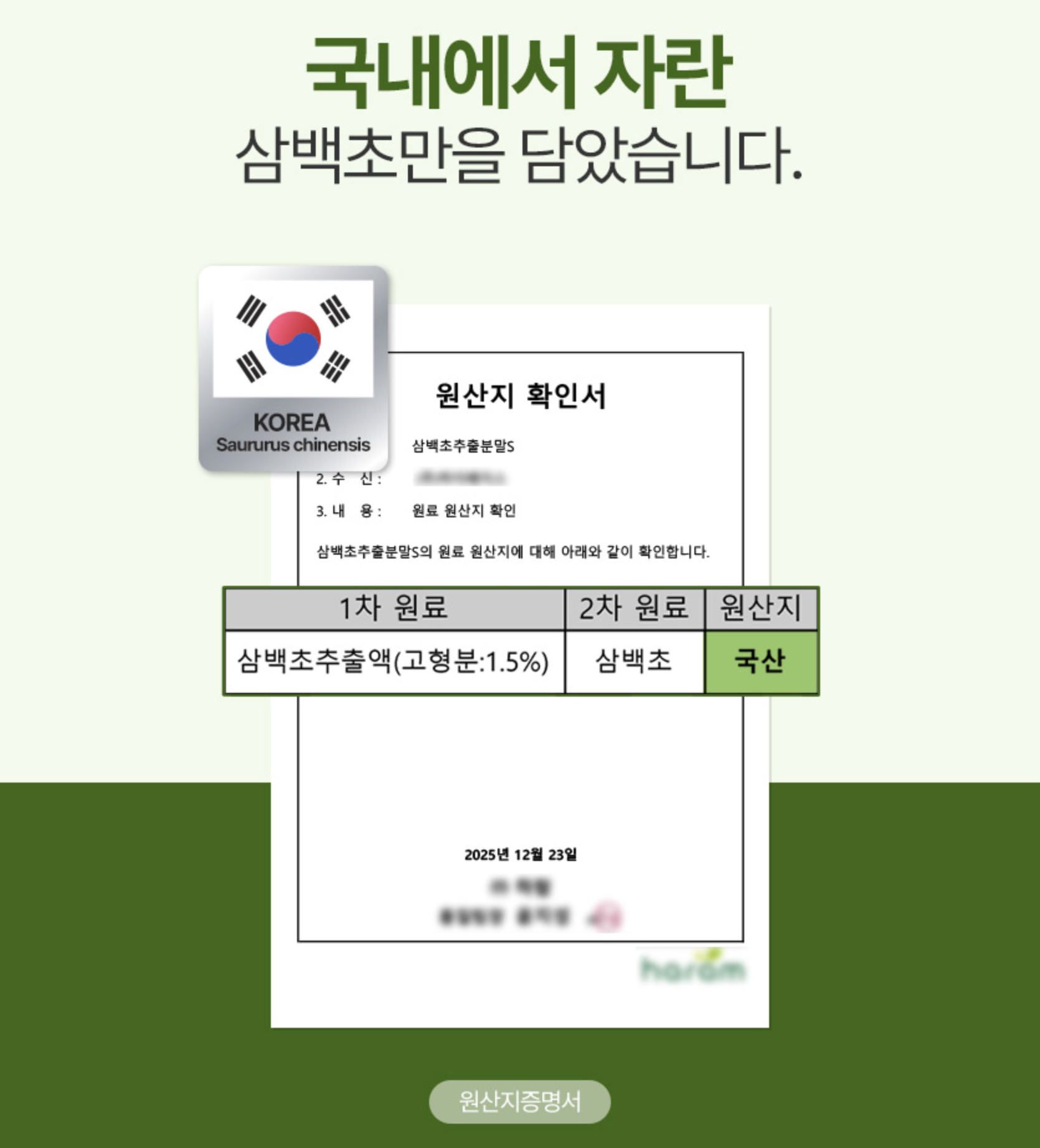 삼백초가루 효능 생식 국내산 삼백초 꽃 선식 고형분 이미지 6
