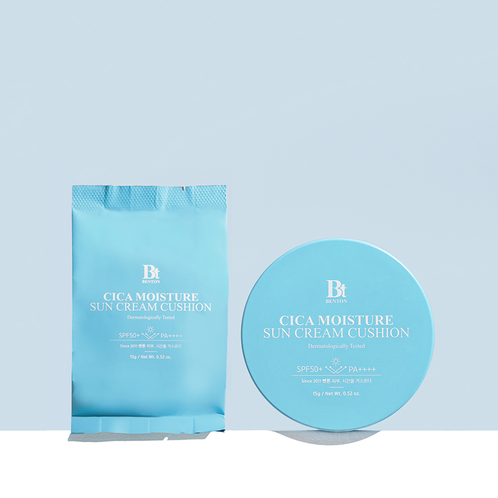 [리필 증정] 벤튼 시카 수분 선쿠션 15g SPF50+ PA++++ 쿨링 골프 파데프리 이지워시 제품 이미지