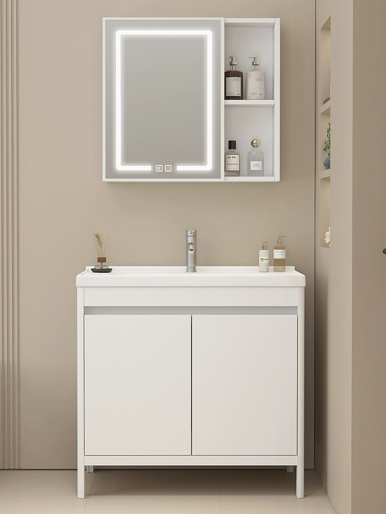세면대 하부장 욕실 캐비닛 원룸 호텔 사물함 개수대 80cm 배수구 포함 - 상품 이미지