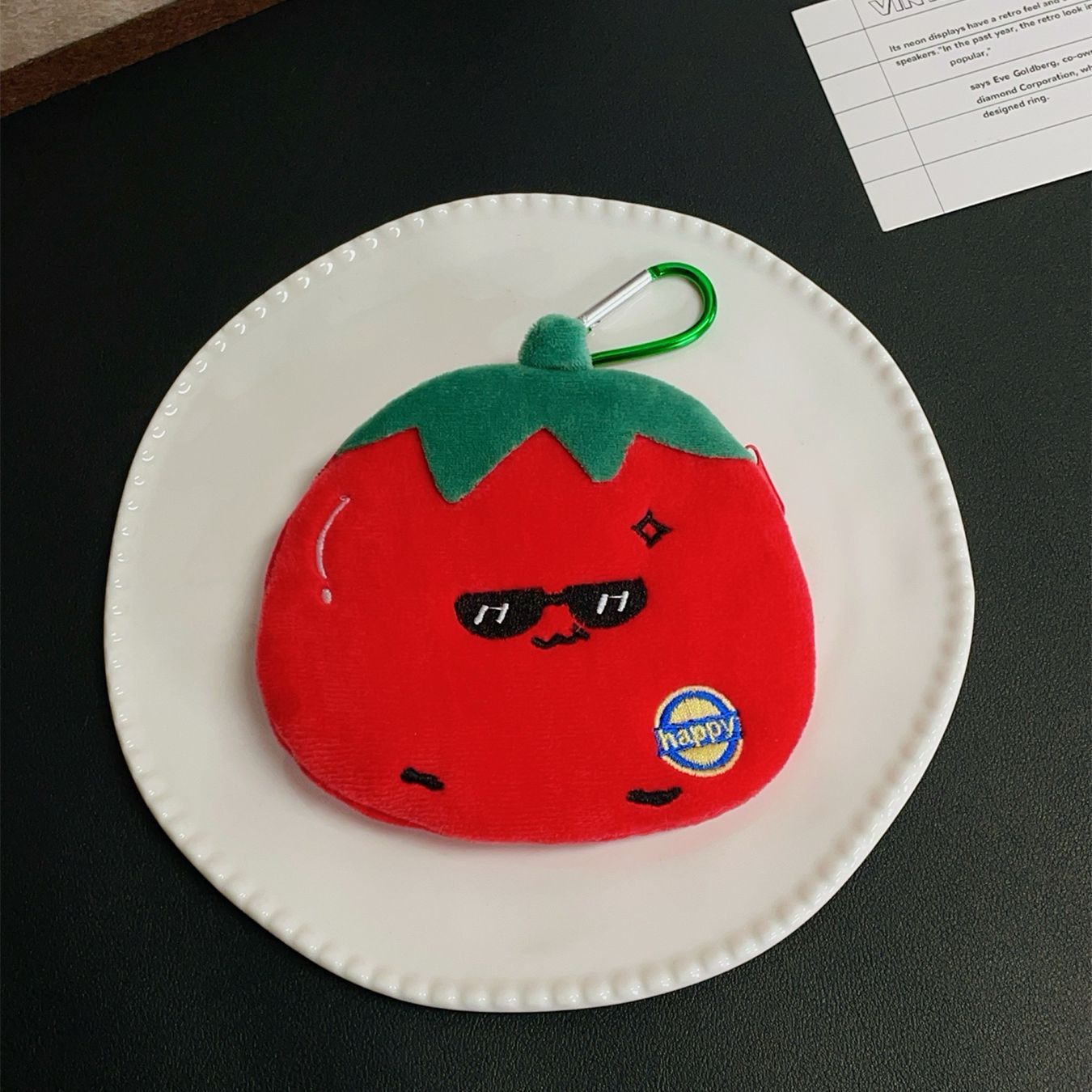 토마토 동전지갑 파우치 일본여행 엔화 용돈 지갑 케이스 홀더 키링 키홀더 백참 가꾸 백꾸 - 상세 이미지 5