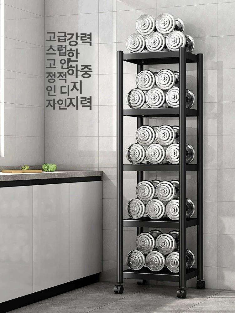주방 틈새수납장 트롤리 이동식 오븐 수납 슬라이딩 레일 5칸 70 x 40x162 - 상세 이미지 2