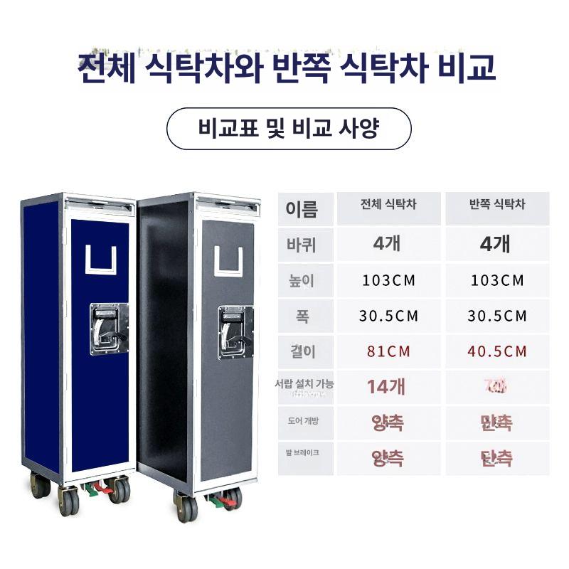 항공기 기내식 카트 트레이 트롤리 비행기 웨건 서랍 핸드카 서빙 음식 소형 서빙카 호텔 이미지 6
