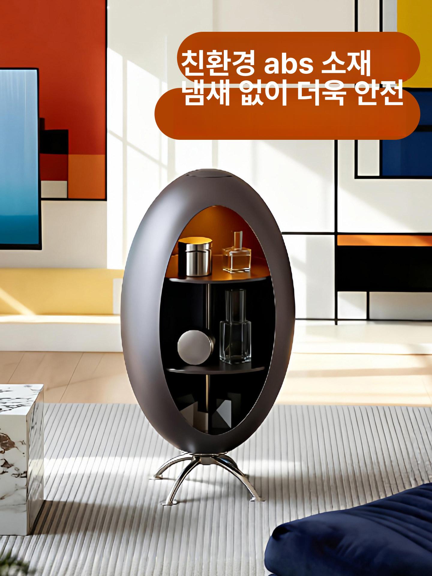 모던 원형 3단 로켓 선반 컬러 진열장 인테리어 가구 레드 - 상세 이미지 3