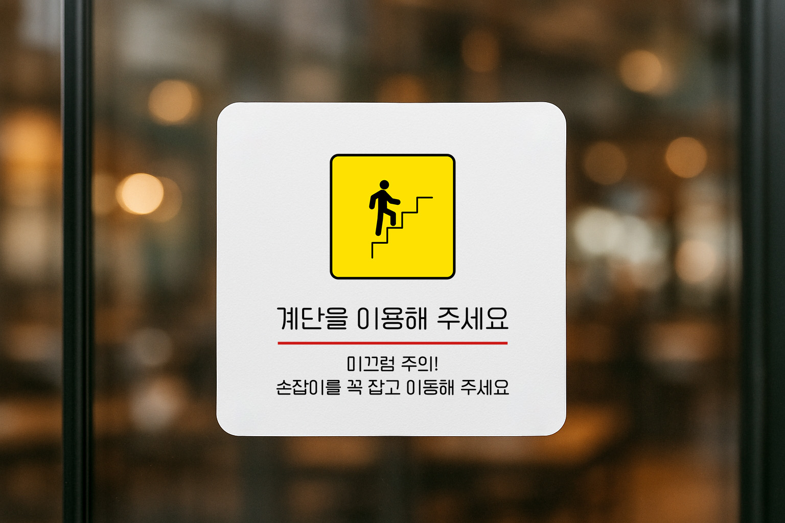 계단 이용 안내판 안전 수칙 미끄럼주의 297 100x100 - 상세 이미지 3