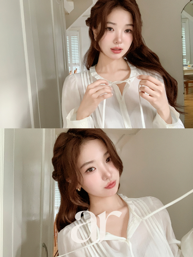 프릴 스트랩 핀턱 블라우스 bs8617 - 상세 이미지 4